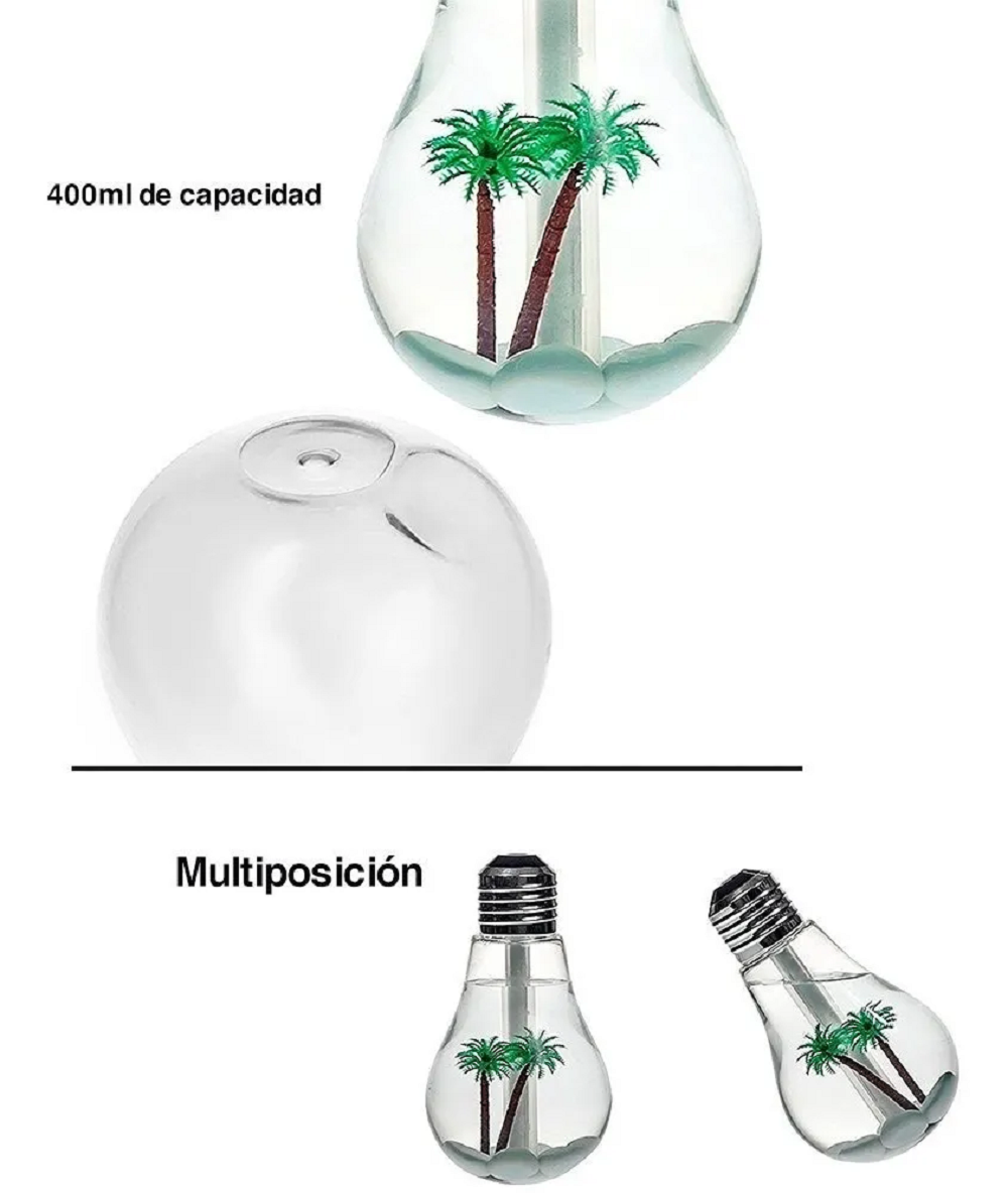 Difusor Aromaterapia Humidificador Foco Palmera Luz Led