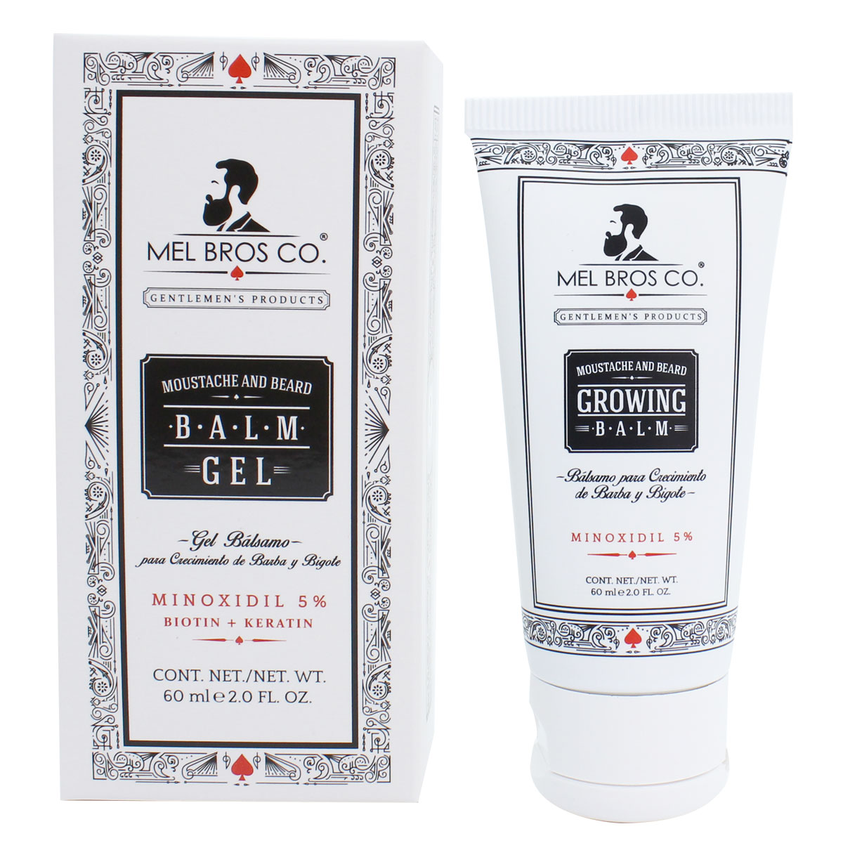 MEL BROS CO. - Moustache and Beard, Gowing Balm - Bálsamo para Crecimiento de Barba y Bigote TD 2 oz (Gel)