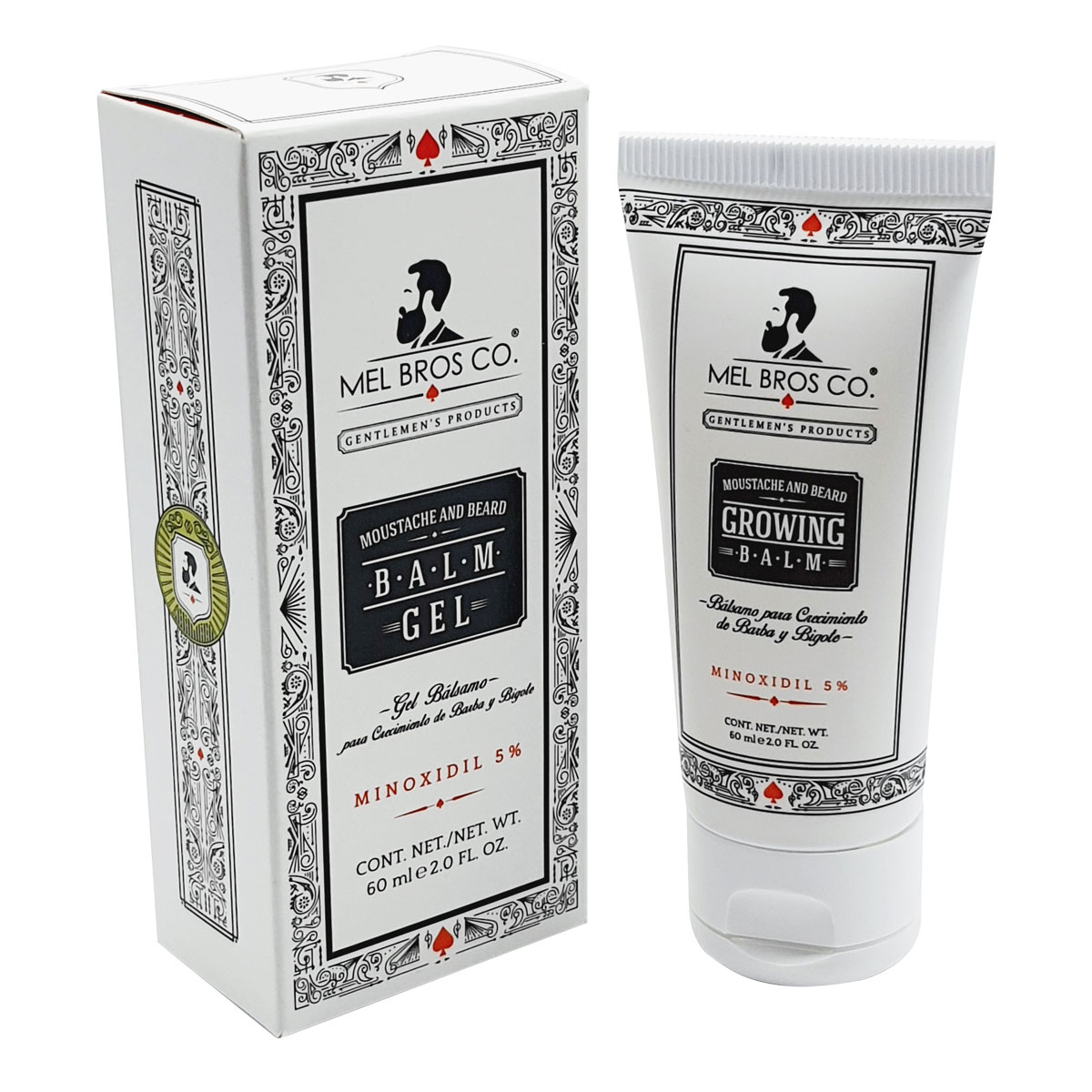 MEL BROS CO. - Moustache and Beard, Gowing Balm - Bálsamo para Crecimiento de Barba y Bigote TD 2 oz (Gel)