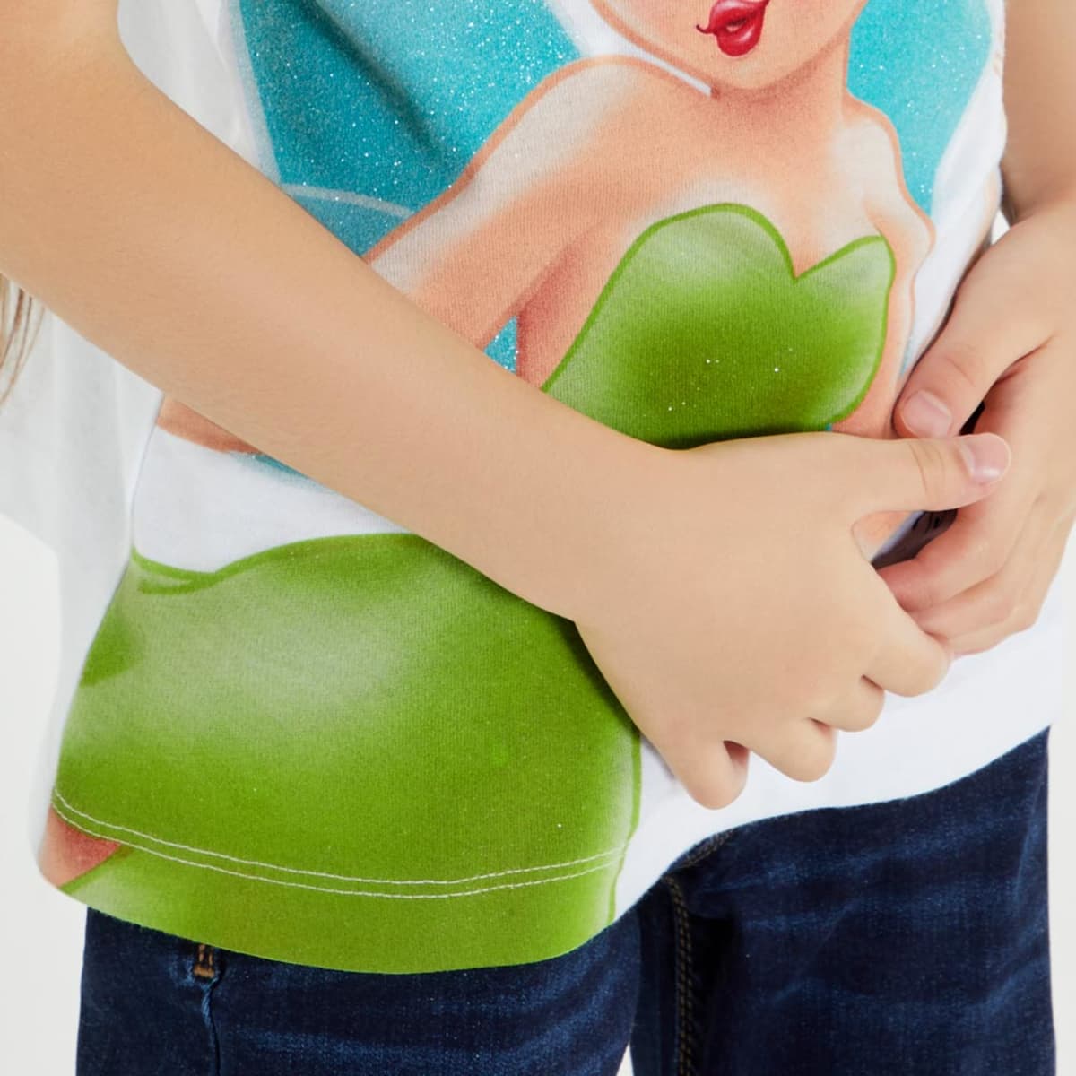 Playera para niña, de Disney, color blanco, con Tinker Bell (Campanita), mod. 1010550