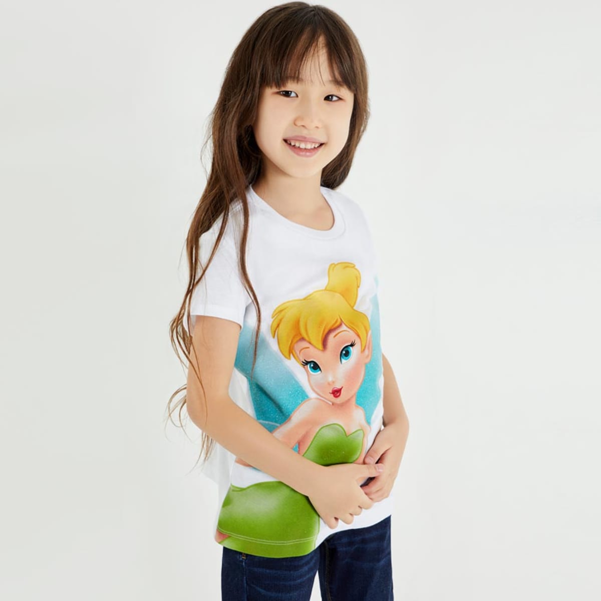 Playera para niña, de Disney, color blanco, con Tinker Bell (Campanita), mod. 1010550