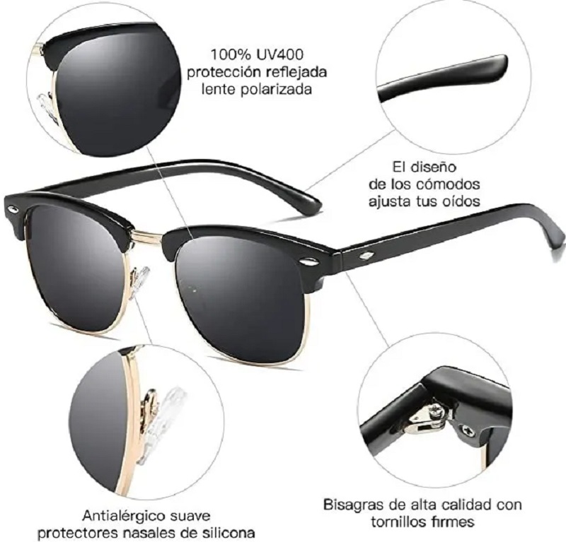 Gafas De Sol Polarizadas Semi Sin Montura Mujeres