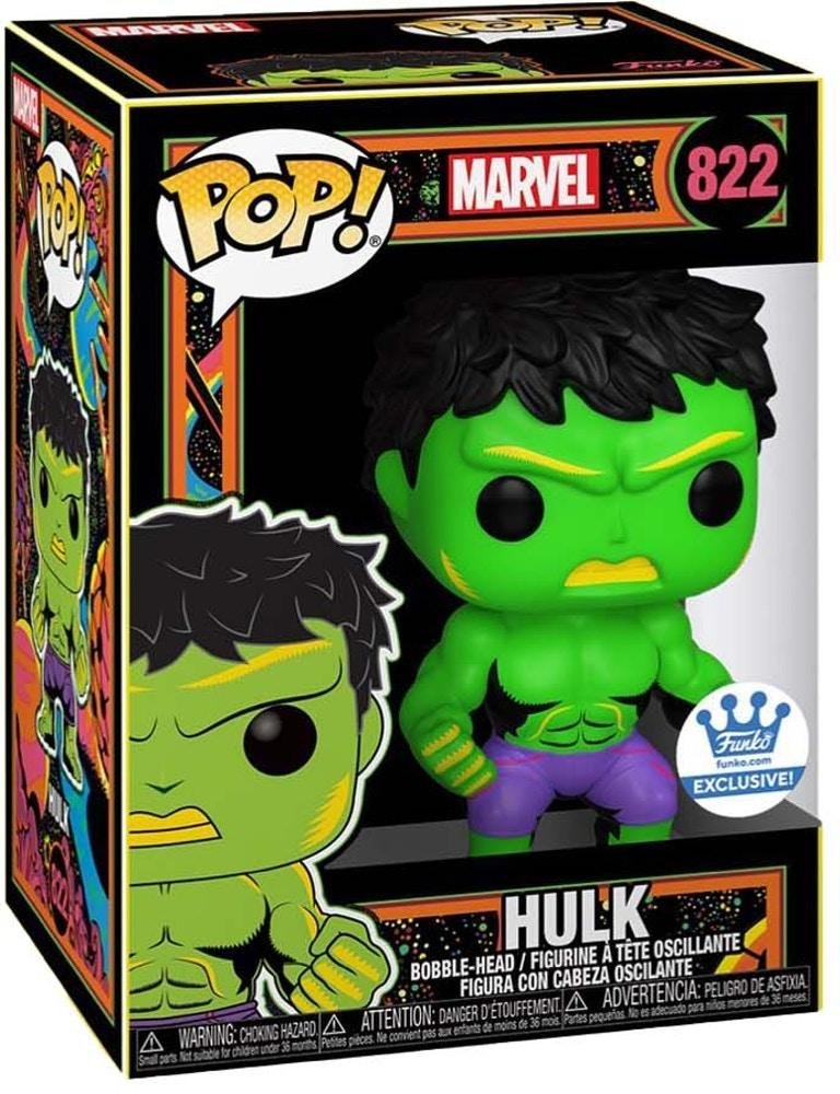 Funko Pop Marvel Blacklight Hulk #822 Exclusivo (Caja Dañada)