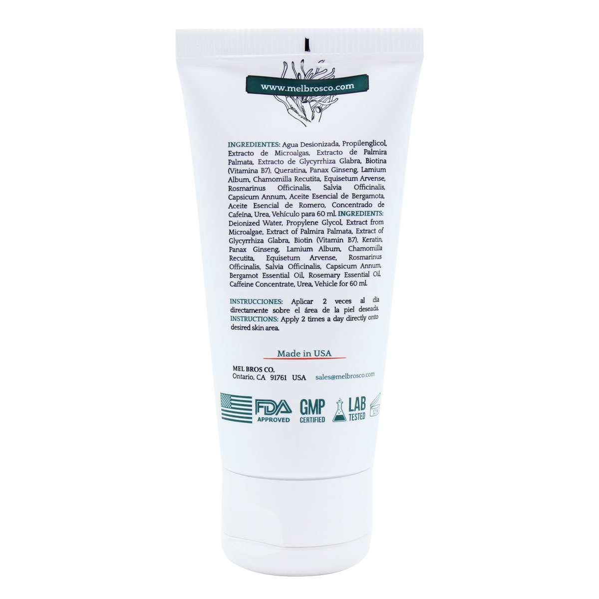 MEL BROS CO. - GREEN BALM Moutache and Beard Natural Growing Balm | Biotina, Regaliz, Bergamota y Algas Marinas (2 oz / 60 ml) Estimula Crecimiento Natural de tu Barba, Densidad, Grosor, Ligera, Rápida Absorción.