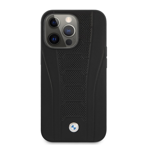 Case Funda BMW Piel Grabada Negro Iphone 13 Pro