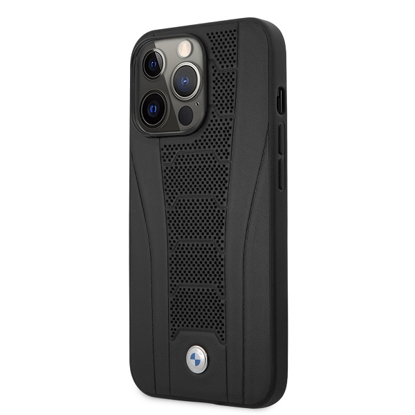 Case Funda BMW Piel Grabada Negro Iphone 13 Pro