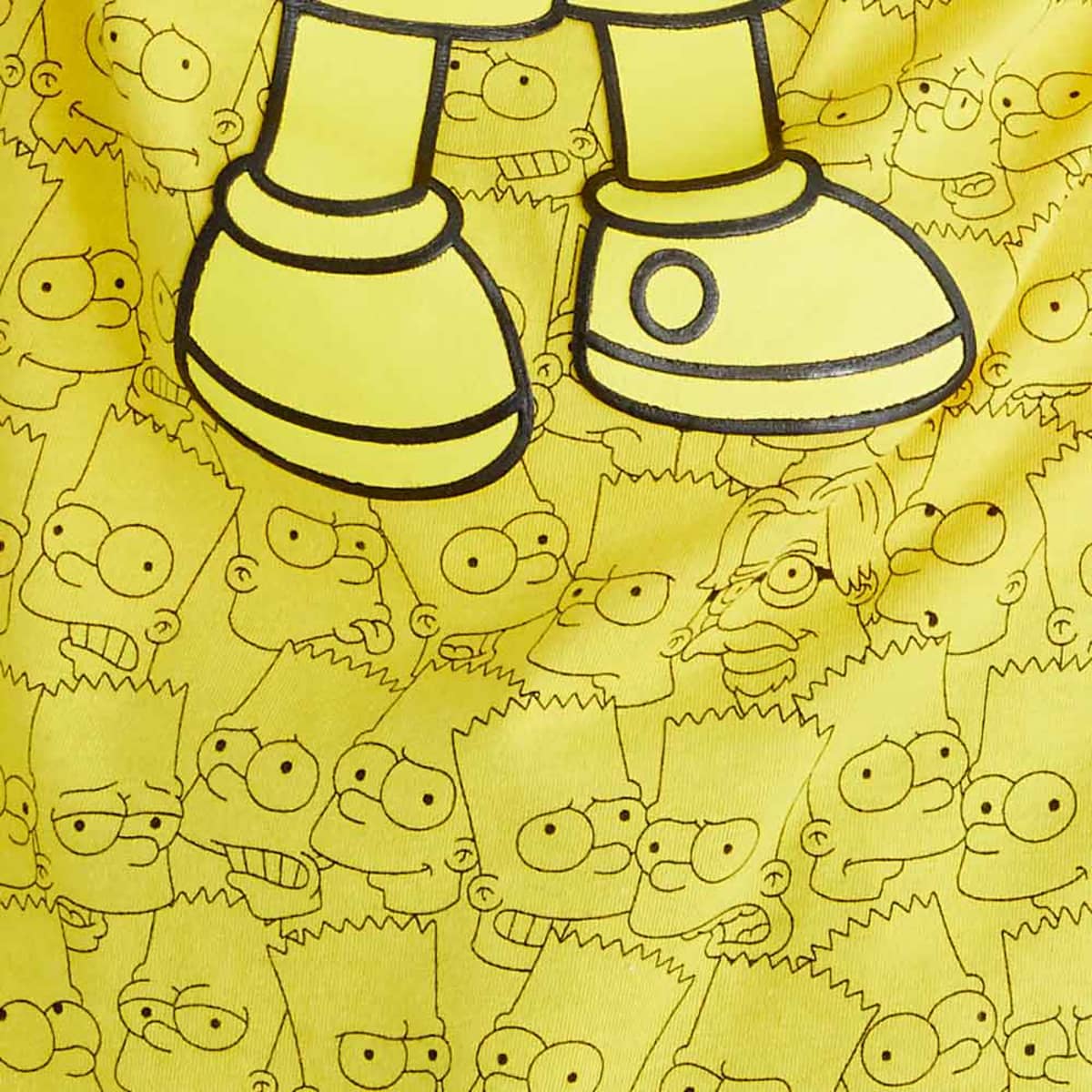 Playera para hombre de los Simpson, con múltiples impresiones de Bart Simpson, color amarillo, mod. 1011845