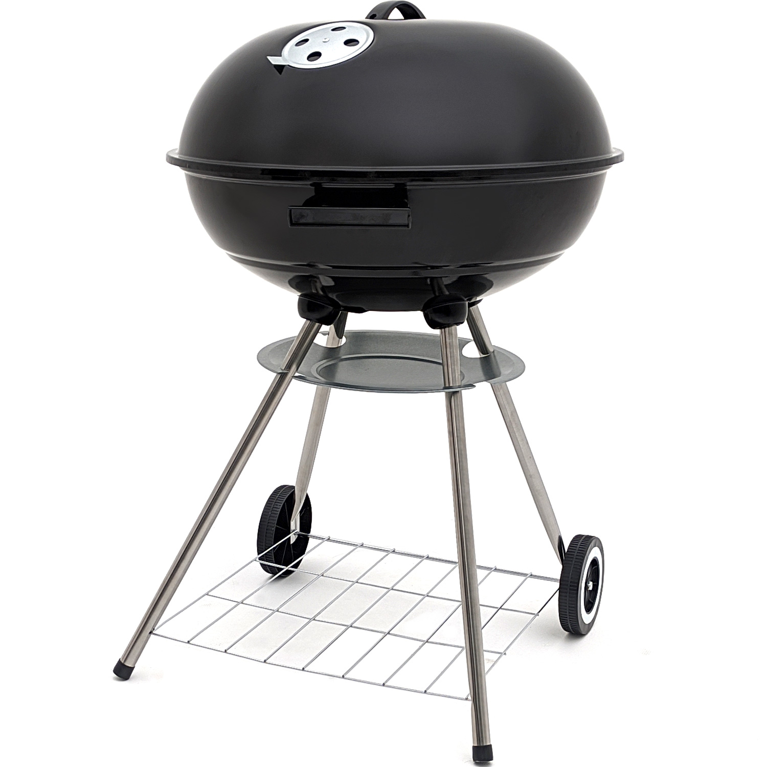 Asador de Carne Carbon Portatil 22 Pulgadas Acero Inoxidable 2 Parrillas  Ruedas