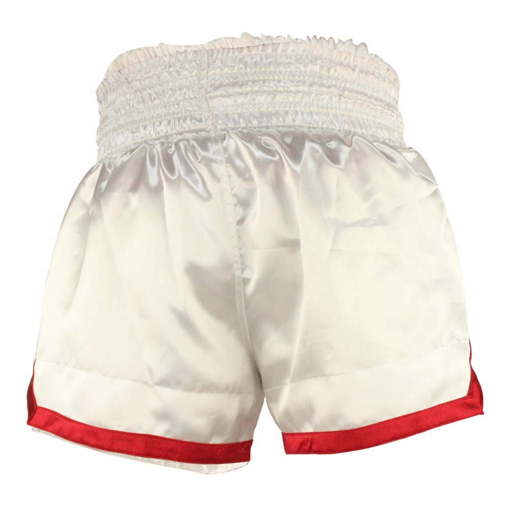 Short Deportivo Liso para Muay Thai o Kick boxing Fire Sports Color Blanco