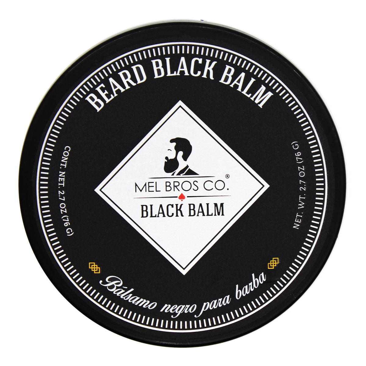 MEL BROS CO. - Beard Black Balm - Bálsamo negro para Teñir Barba y Bigote 2.7. Cubre canas, lavable, engrosa barba, fórmula europea.