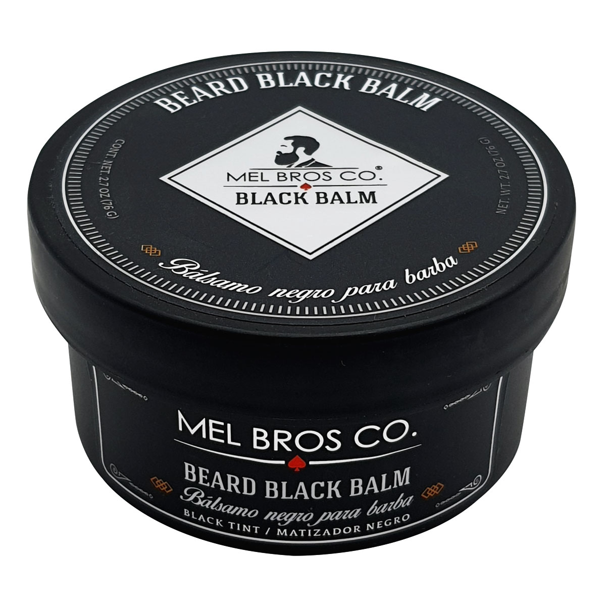 MEL BROS CO. - Beard Black Balm - Bálsamo negro para Teñir Barba y Bigote 2.7. Cubre canas, lavable, engrosa barba, fórmula europea.