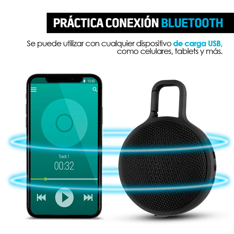 Bocina Bluetooth Para Exteriores Contra Agua Portátil Redlemon