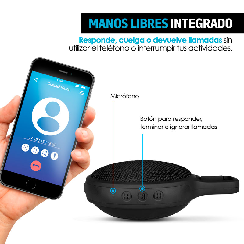 Bocina Bluetooth Para Exteriores Contra Agua Portátil Redlemon