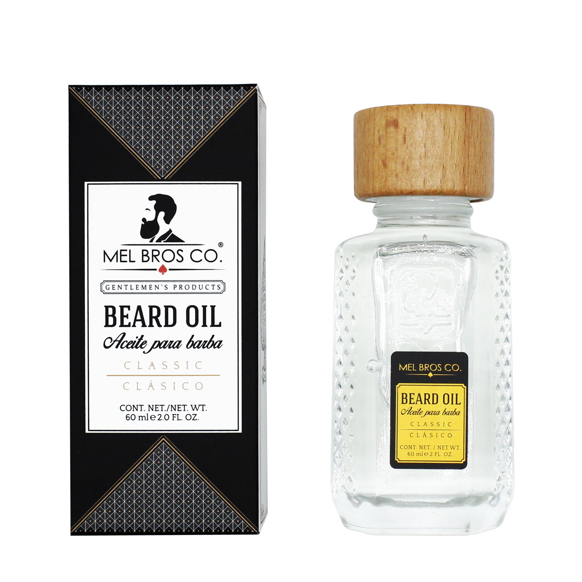 MEL BROS CO. - ROYAL BARBER, Beard Oil - Aceite para Barba, Maderas 2 oz / 60 ml - Hidrata la piel para evitar resequedad.