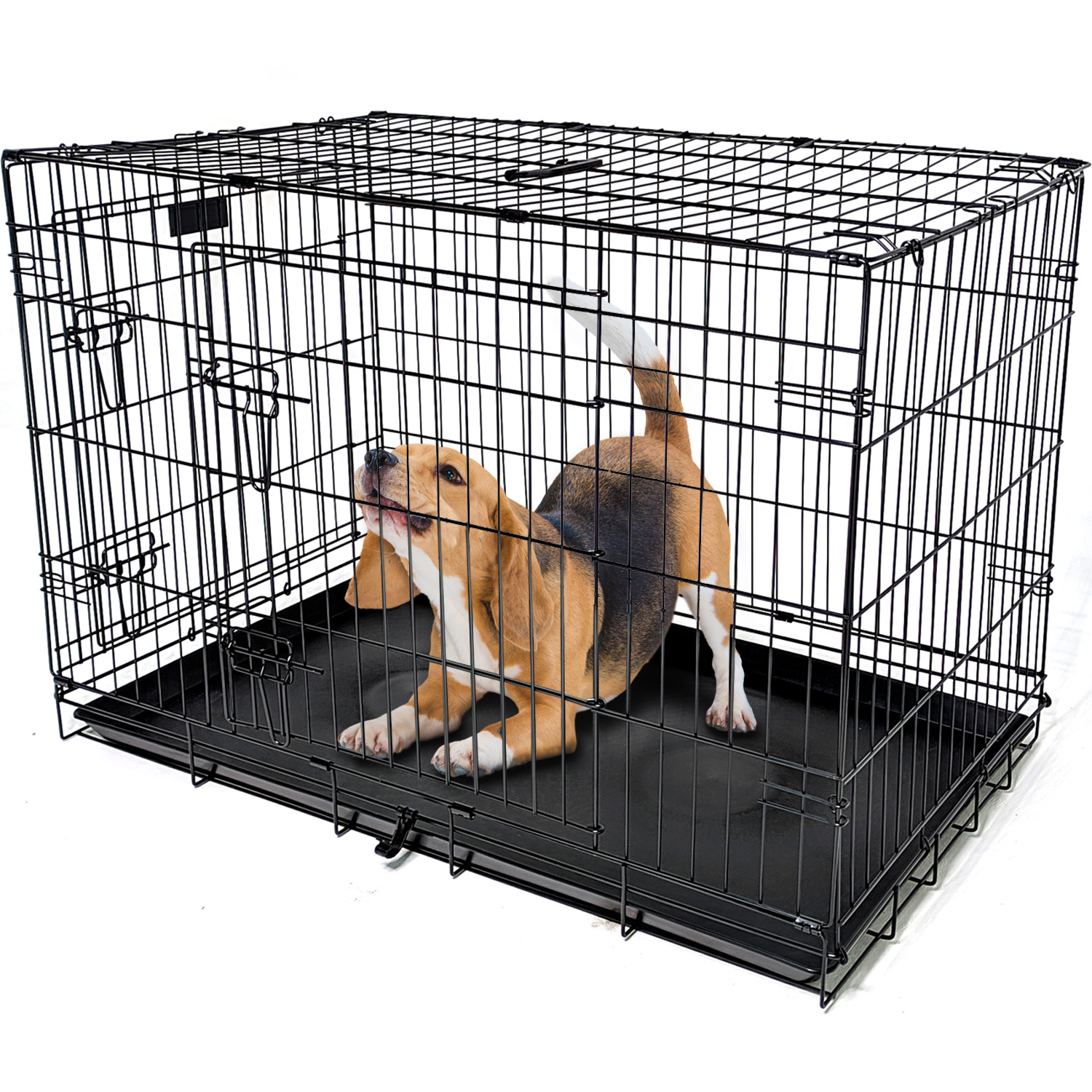 Transportadora Jaula Metalica Plegable 36 In Corral Perro Grande 92 cm