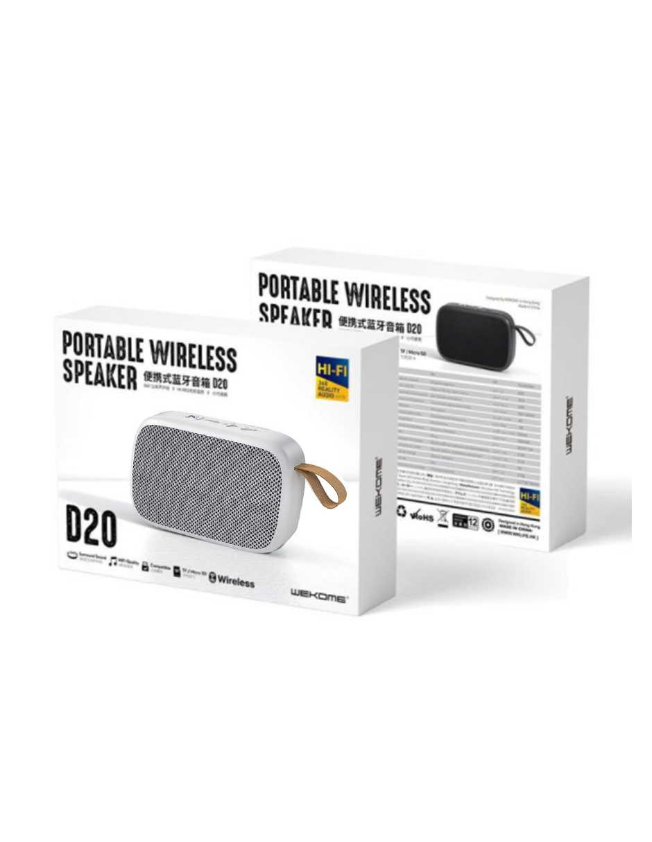 Bocina Bluetooth Inalámbrica Portátil Remax Blanca D20