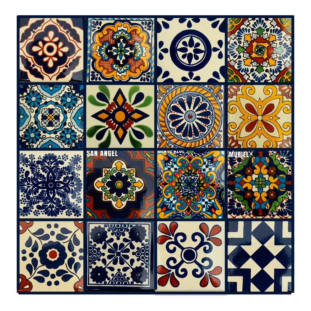 AZULEJOS DECORADO DE TALAVERA VIBRALTA  CAJA 90 PZAS 10X10CM DOLORES HIDALGO