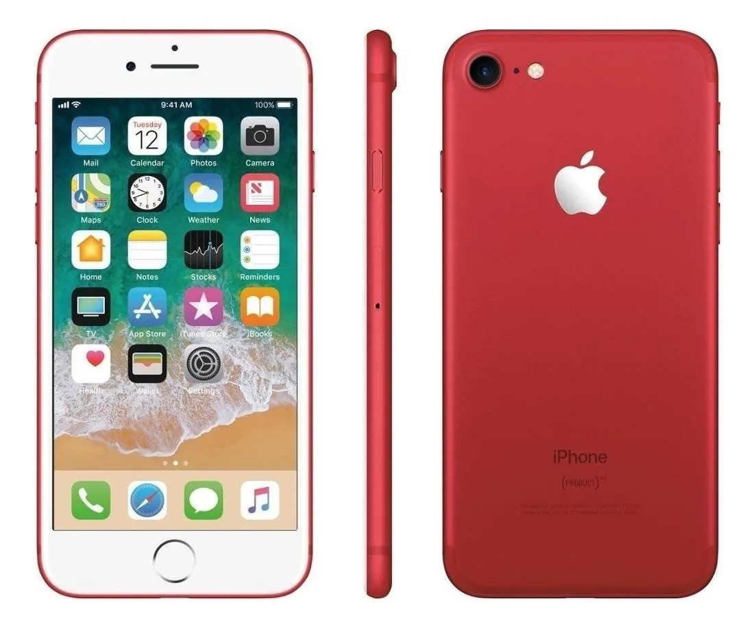 Iphone Apple 7 Rojo 128 gb reacondicionado Grado A	
