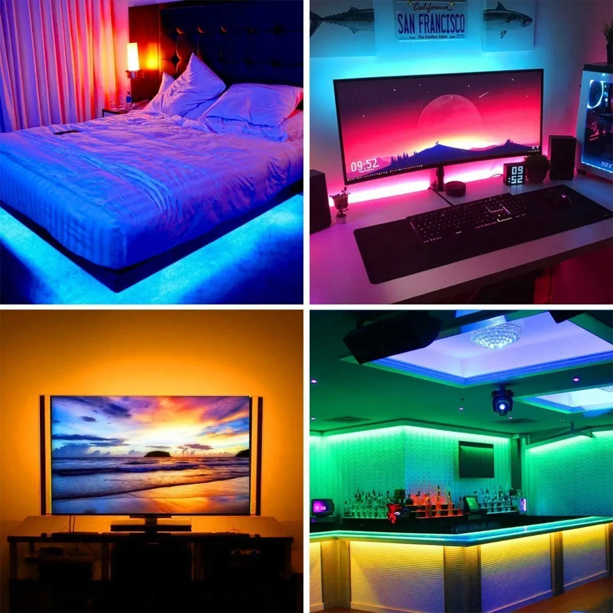 Tira De Luces Led De 2 Metros Usb Control Por Bluetooth