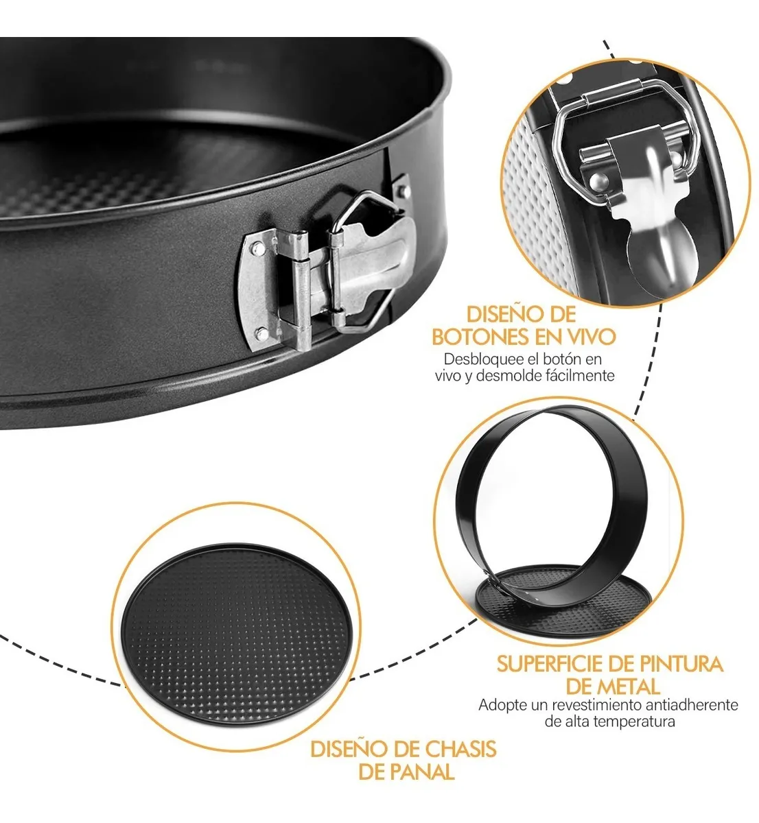 Moldes Pasteles Repostería Desmontables Para Tartas 3 Piezas