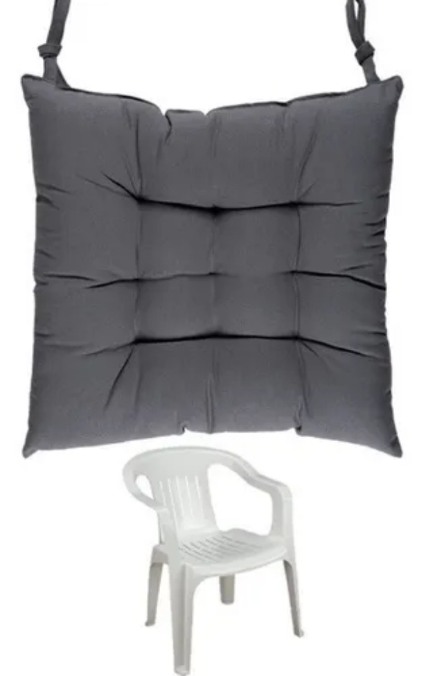Cojines Para Sillas De Plástico Para Exteriores Gris |6 piezas