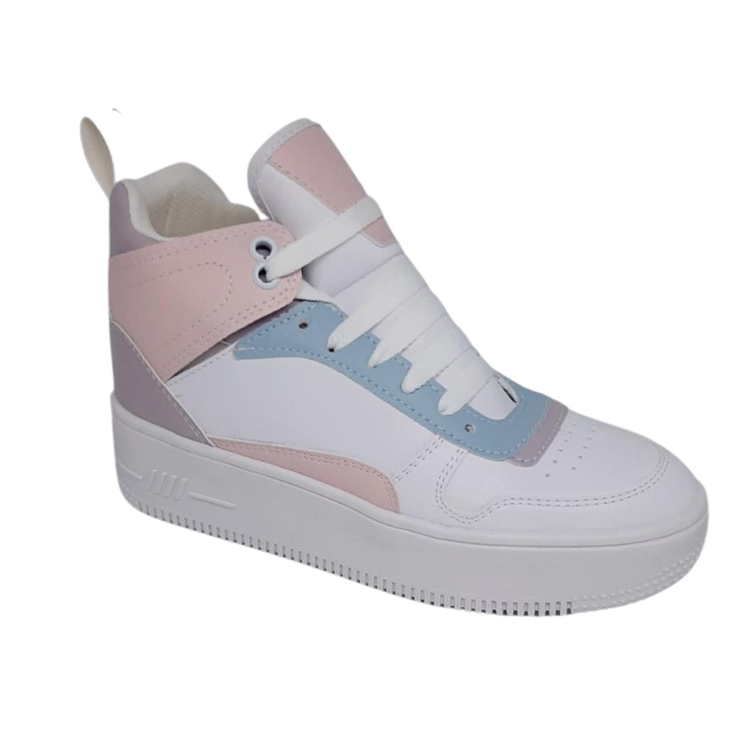 Tenis Bota Casual Color blanco/azul/rosa/morado/verde