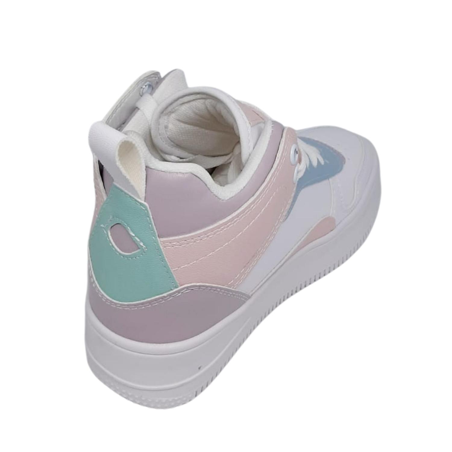 Tenis Bota Casual Color blanco/azul/rosa/morado/verde