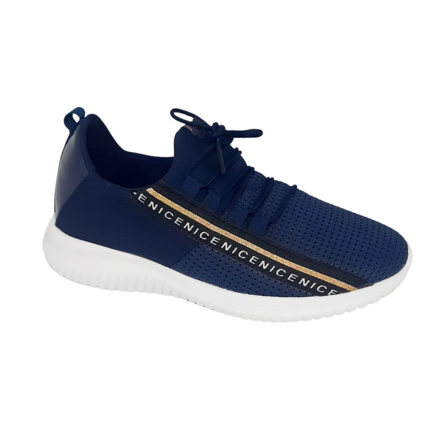 Calzado Tenis Sneakers Mujer Moda Casual Cómodo Azul marino