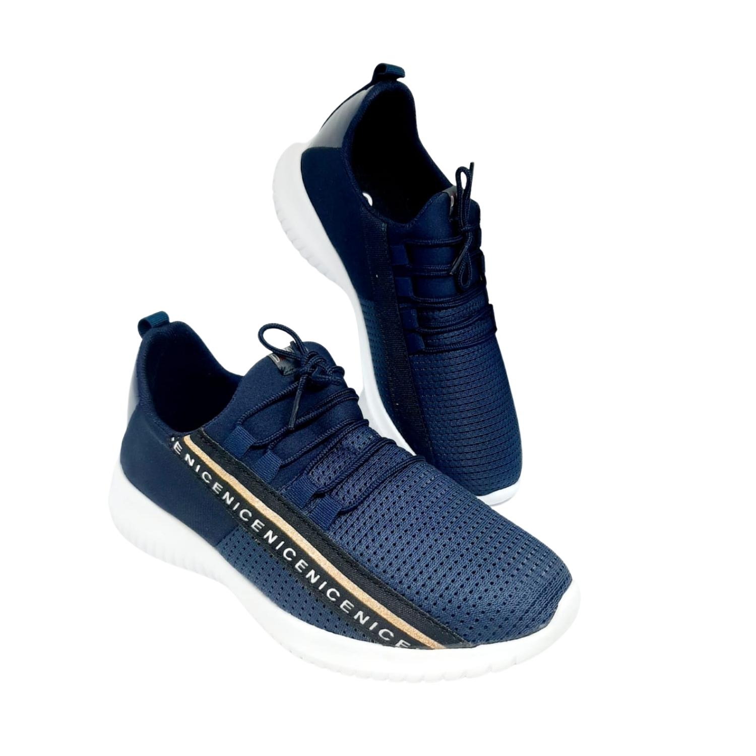 Calzado Tenis Sneakers Mujer Moda Casual Cómodo Azul marino