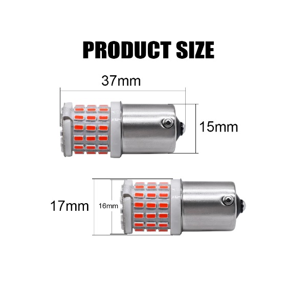 Foco Lámpara LED coche 2pz 5W 12V bombillas Moto Direccionales Naranja IP68 Impermeable Viajes