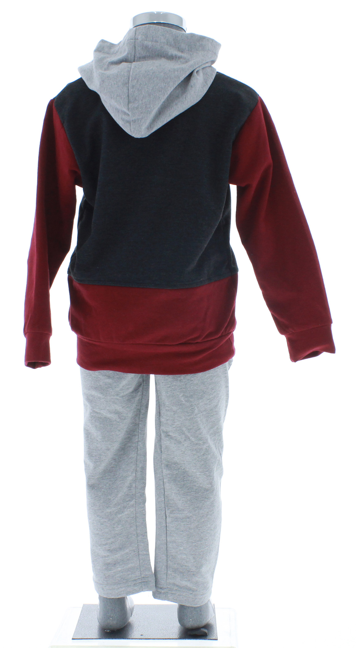 Conjunto Pants Niño Vino/Gris 2740 2 a 16 Años.