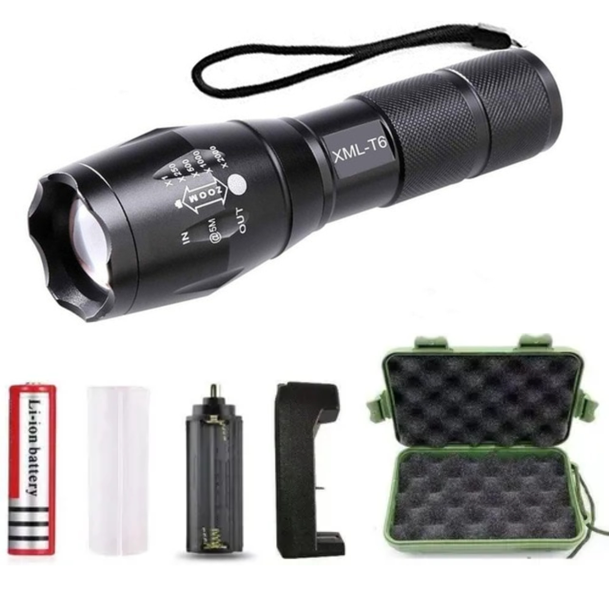 Lampara Tactica Recargable Led Linterna 3000 Lumens 5 Modos