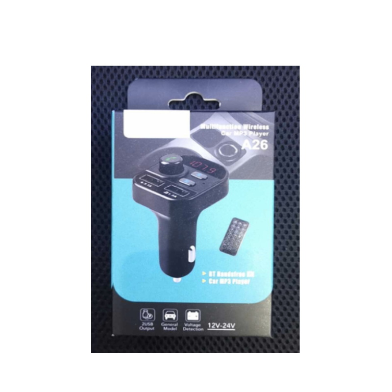 TRANSMISOR, MP3 PARA AUTO, CARGADOR INALAMBRICO MODELO:FMBT-A26