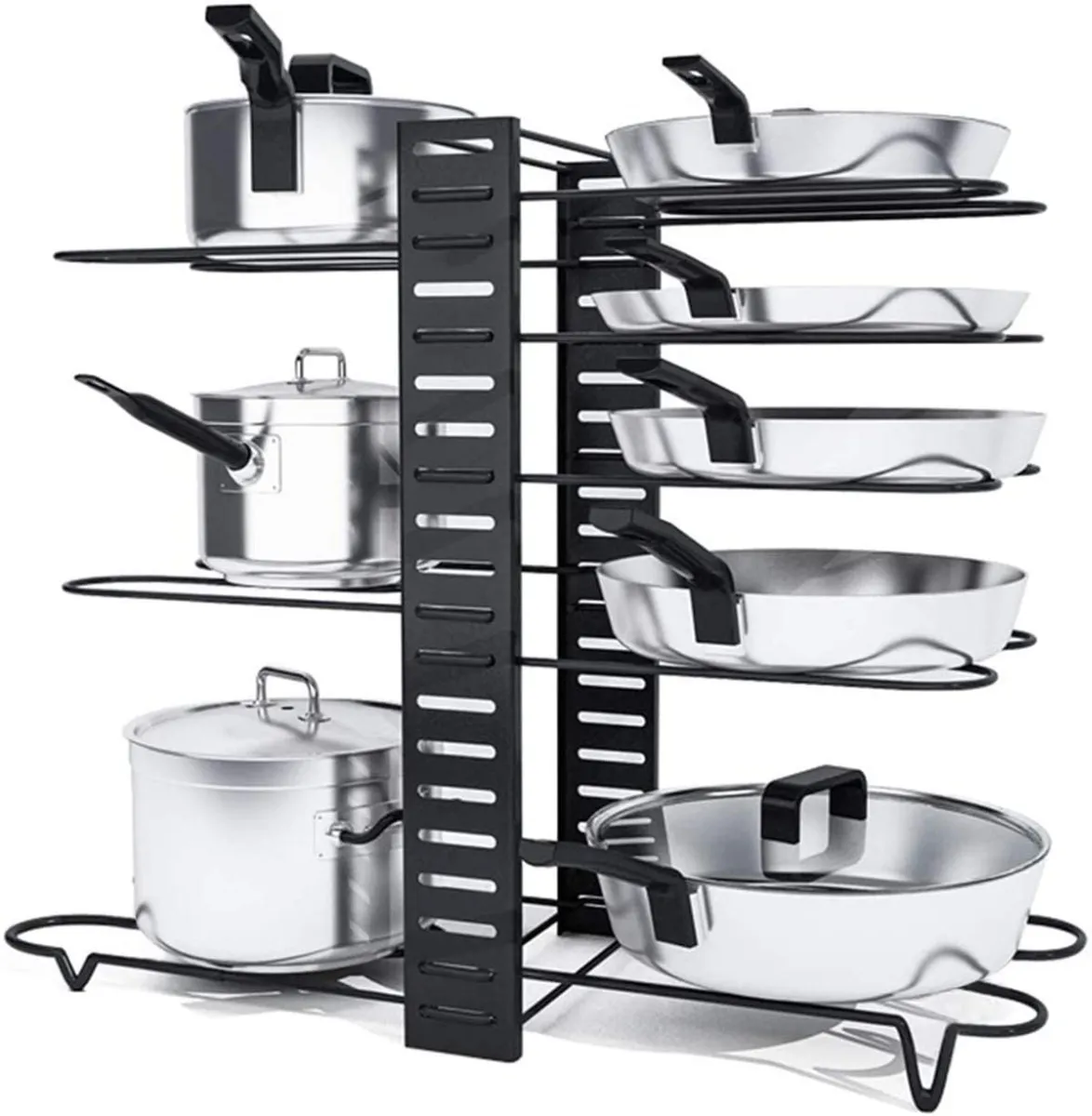 Organizador Magnético Para Ollas Y Sartenes De 4 Compartimentos - Marca Caraway, Color Beige