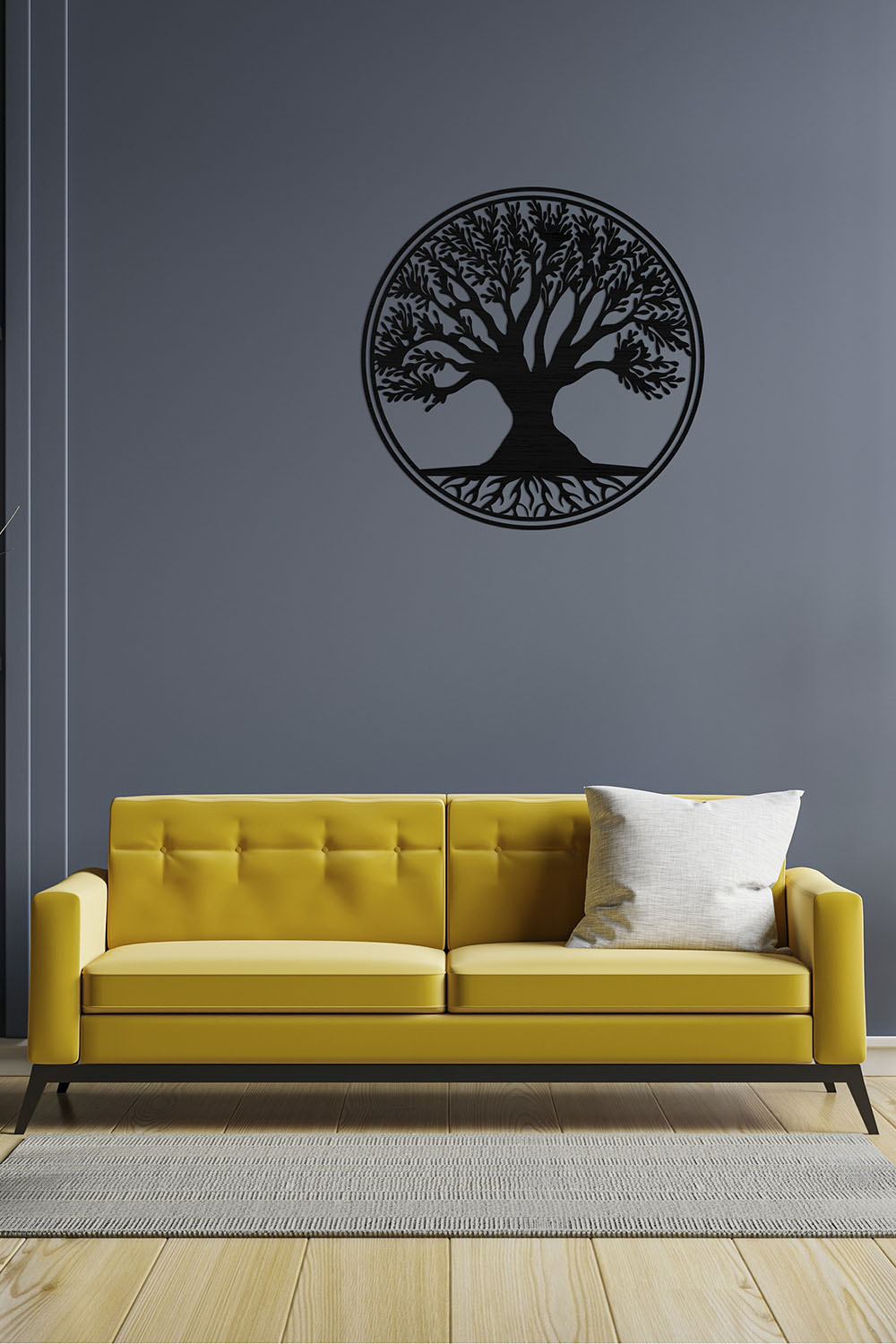 Cuadro Decorativo 3d de Madera ANGELOZANO Adorno De Pared Árbol Artesanal Mdf 