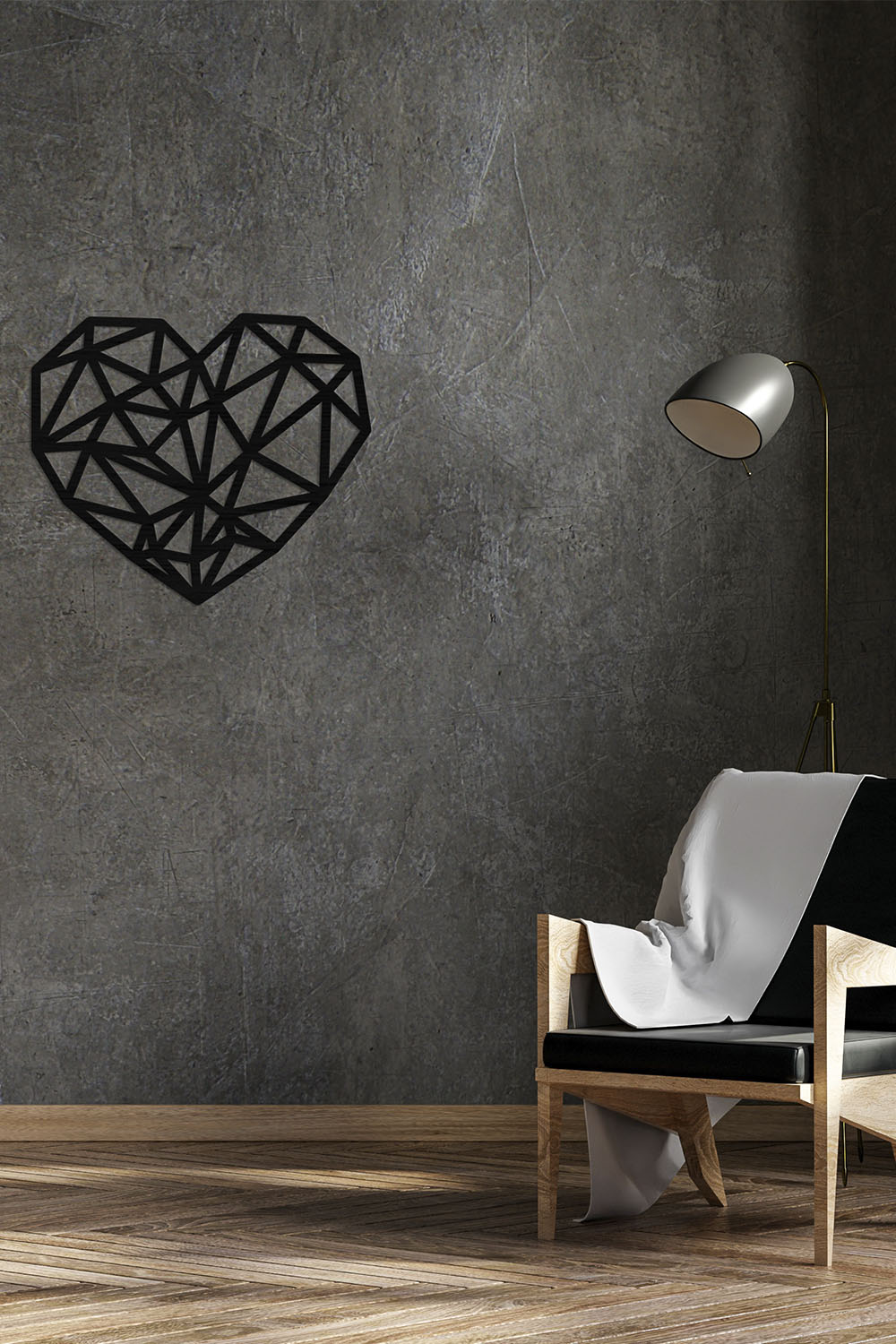 Cuadro 3d Decorativo ANGELOZANO Adorno De Pared Corazón Artesanal Mdf