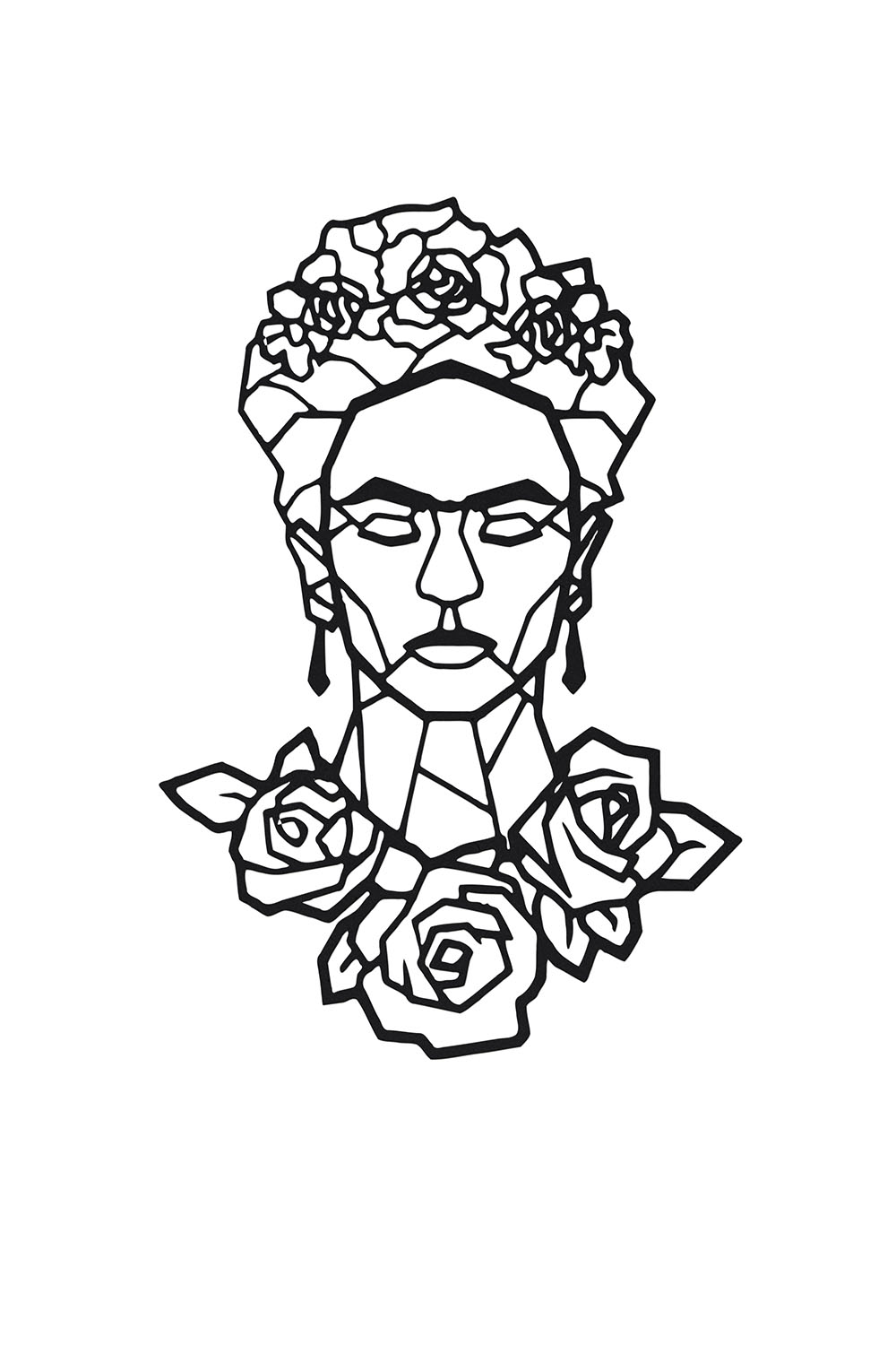 Cuadro 3d Decorativo ANGELOZANO Frida Kahlo Adorno De Pared Artesanal Mdf