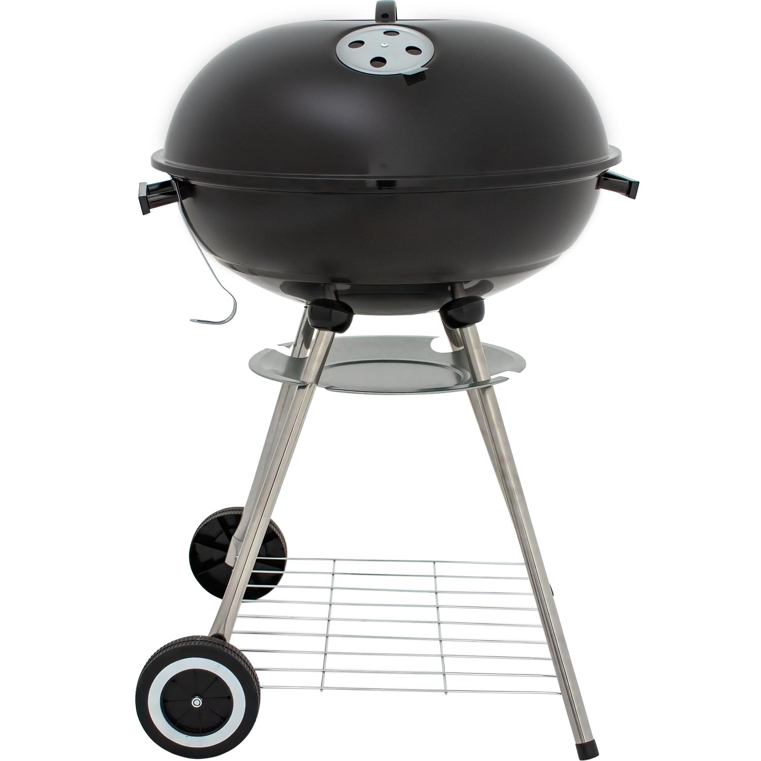 Asador de Carne Carbon Portatil 22 Pulgadas Acero Inoxidable 2 Parrillas Ruedas