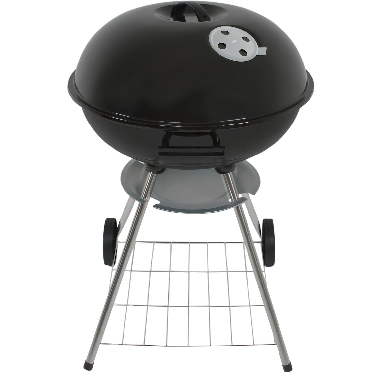 Asador de Carne Carbon Portatil 22 Pulgadas Acero Inoxidable 2 Parrillas Ruedas