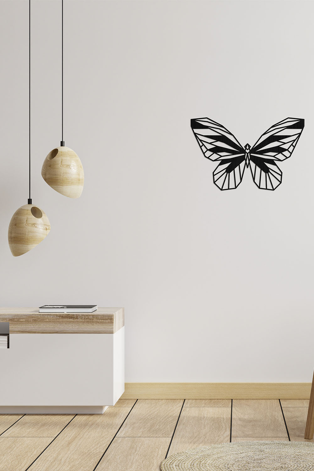 Cuadro 3d Decorativo ANGELOZANO Adorno Pared Mariposa Geométrica Mdf