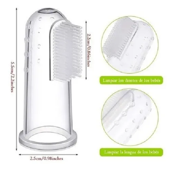 Cepillo De Dientes Dedal Para Bebé Transparente Con Estuche