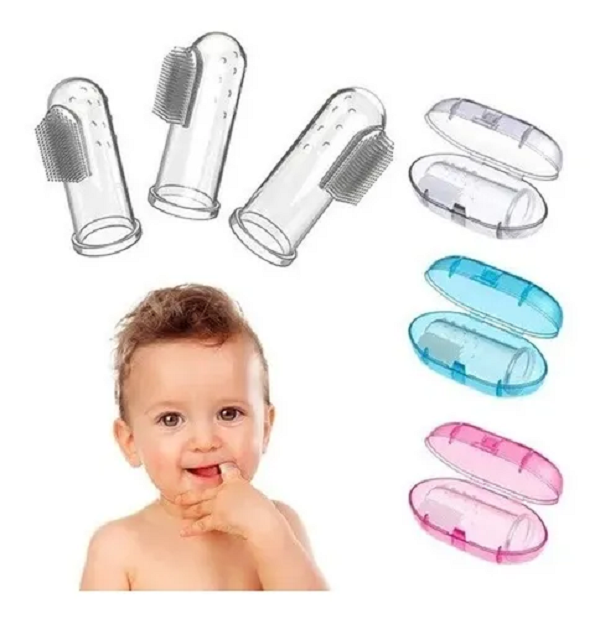 Cepillo De Dientes Dedal Para Bebé Azul Con Estuche