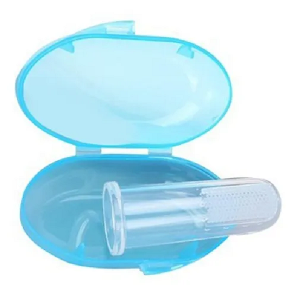 Cepillo De Dientes Dedal Para Bebé Azul Con Estuche
