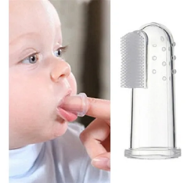 Cepillo De Dientes Dedal Para Bebé Rosa Con Estuche