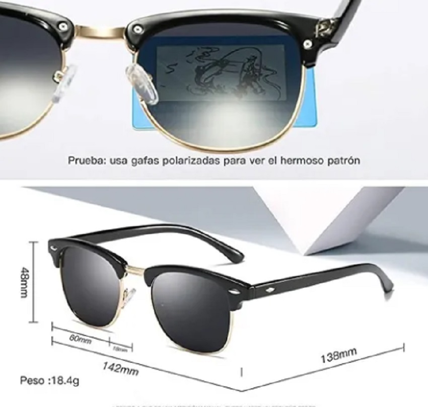 Gafas De Sol Polarizadas Semi Sin Montura Mujeres.