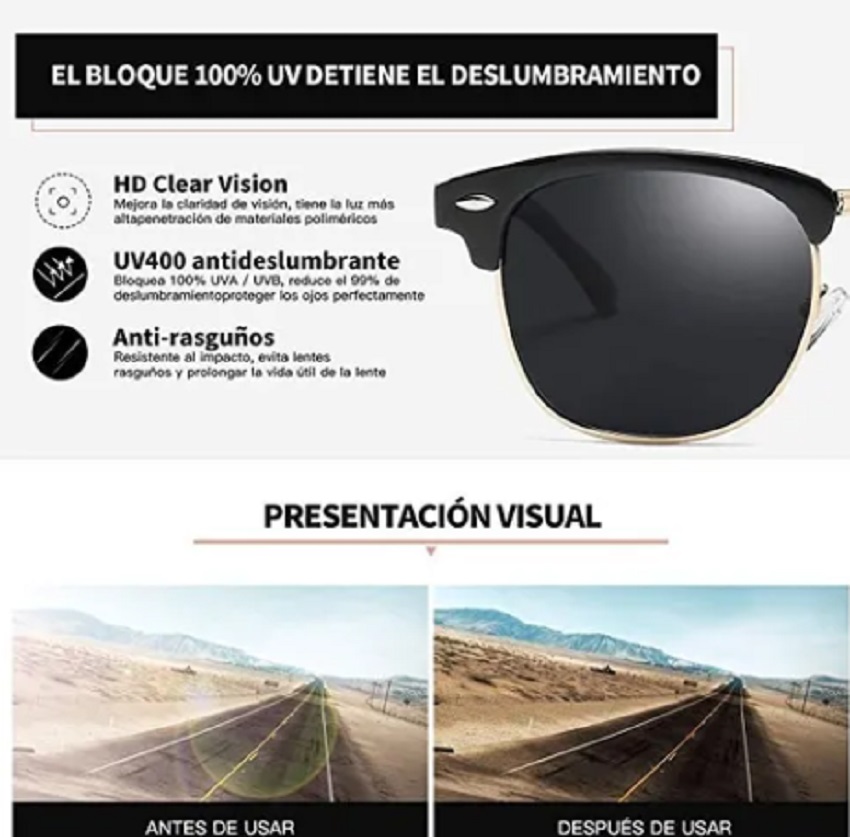 Gafas De Sol Polarizadas Semi Sin Montura Mujeres.