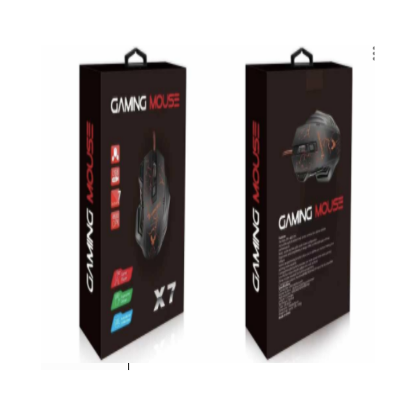 RATON MOUSE GAMER USB OPTICO 7 BOTONES 4800 DPI GAMING X7