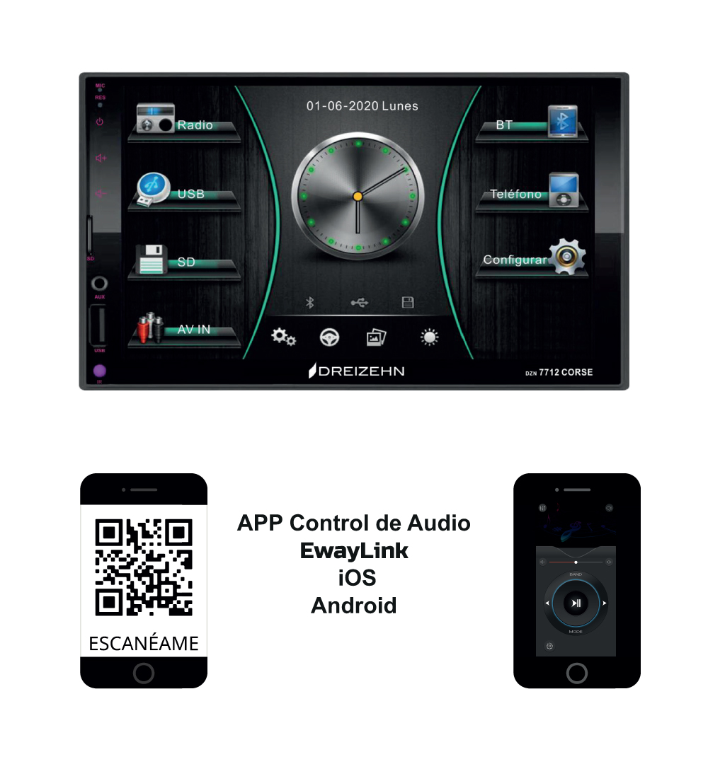Autoestéreo Multimedia Modelo: DZN 7712 CORSE