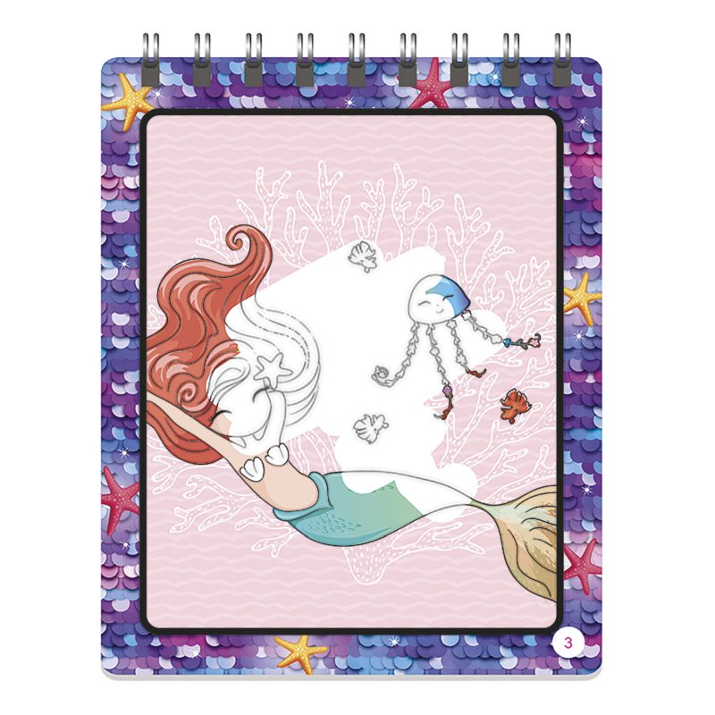 Libreta Color Splash con Pluma Mágica Sirenas