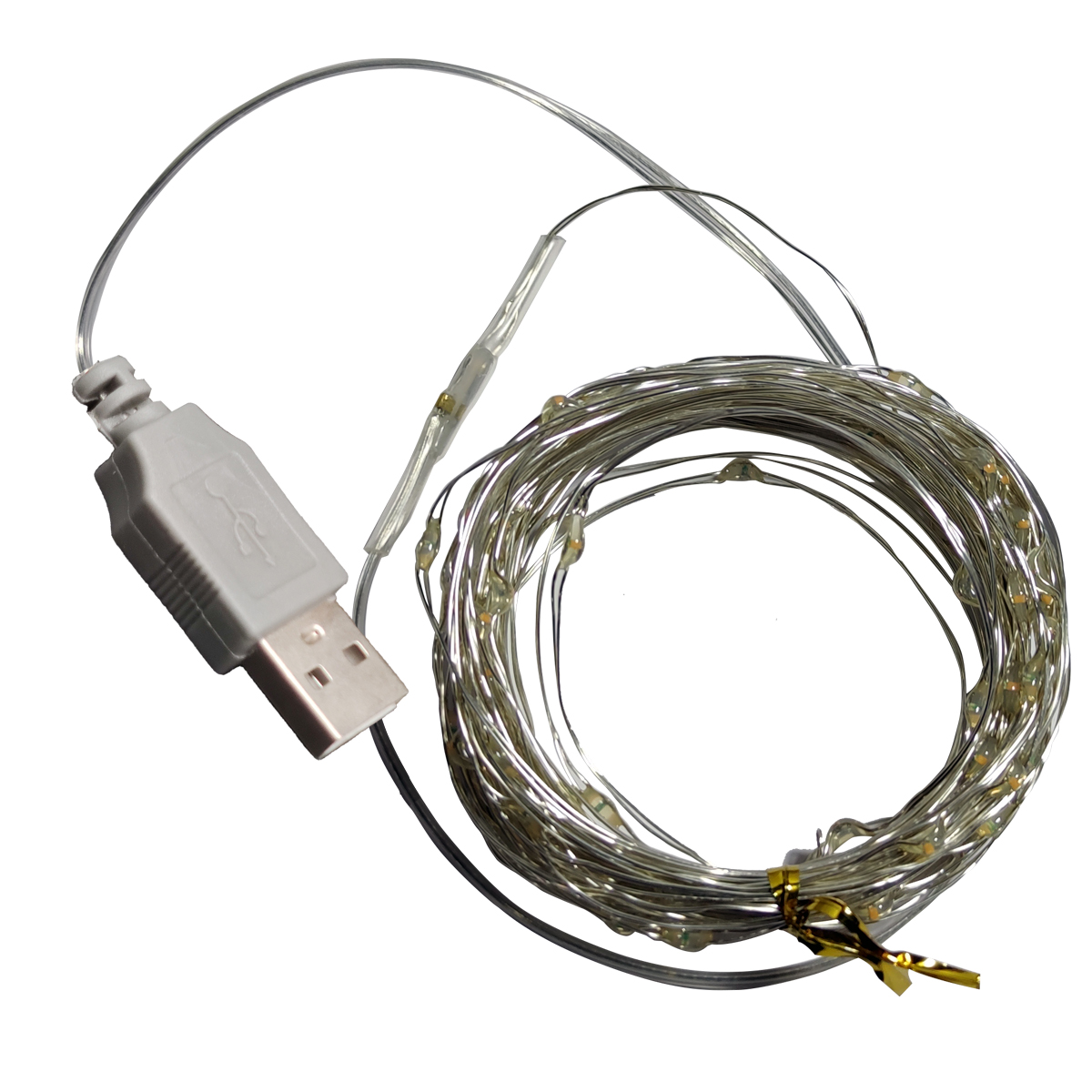 2 Series Tira Arroz 100 Luces Led 10 Metros Hada Alambre Usb Color Blanca o Calida